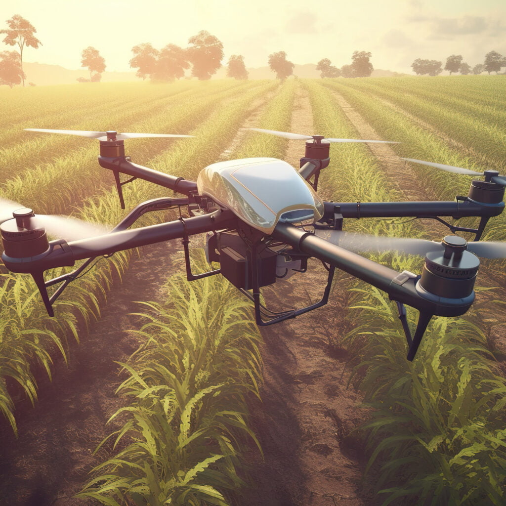 Drone surveying crops/plants